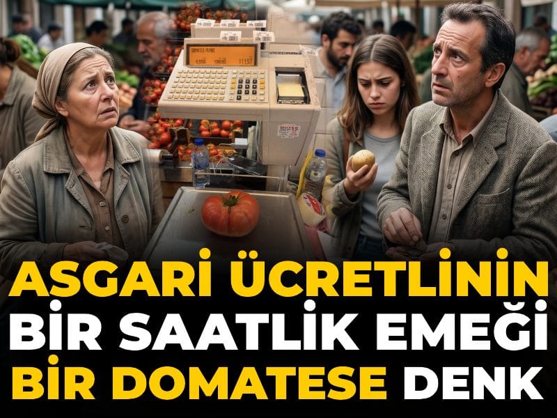 Asgari Ücretlinin Bir Saatlik Çalışması Bir Domatese Eşdeğer